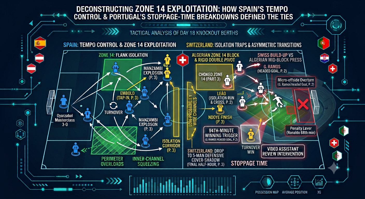 Deconstructing Zone 14 Exploitation: How Spain’s Tempo Control and Portugal’s Stoppage-Time Breakdowns Defined the Los Angeles and Toronto Grid Ties